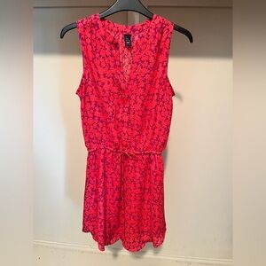 GAP Women's Vibrant Red Floral Mini Dress